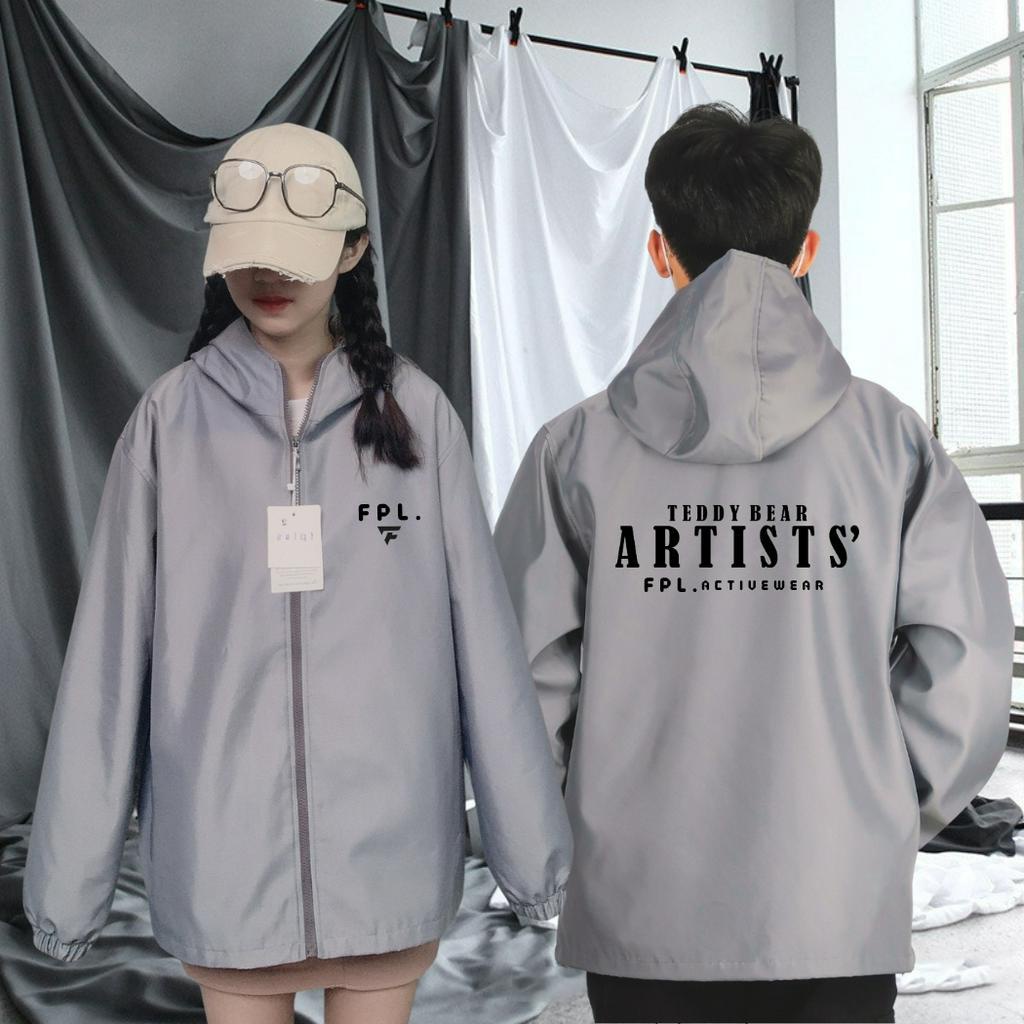Áo khoác gió dù nam nữ unisex 2 lớp HADY 0394 Jacket in hình có mũ khóa kéo