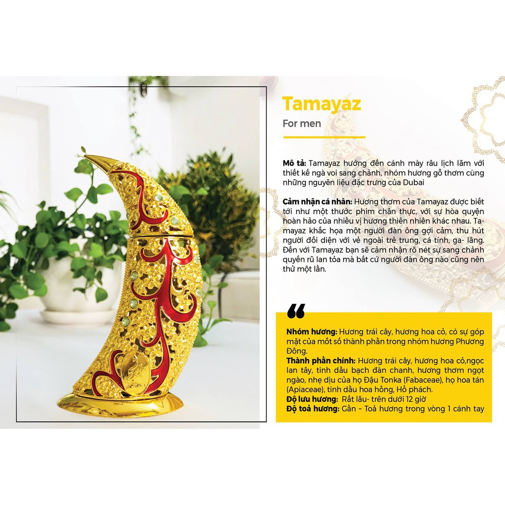 Tinh Dầu Dubai Chính Hãng Unisex  Ngọt Ngào, Cá Tính Tamayaz Golden 20ml. Giao hàng nhanh tại TP Hồ Chí Minh | BigBuy360 - bigbuy360.vn