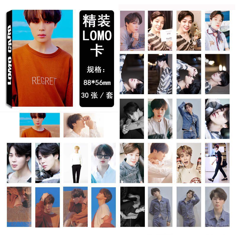 Hộp 30 tấm hình lomo nhóm nhạc BTS SUGA JIMIN JUNG KOOK JIN