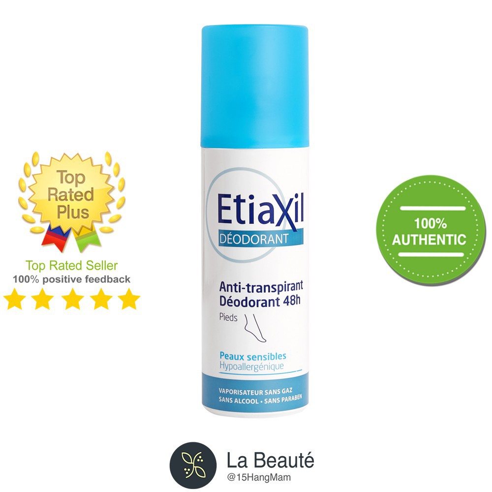 Etiaxil Deodorant Anti-transpirant 48H Pieds - Xịt Hỗ Trợ Cải Thiện Mồ Hôi Chân Hiệu Quả 100ml