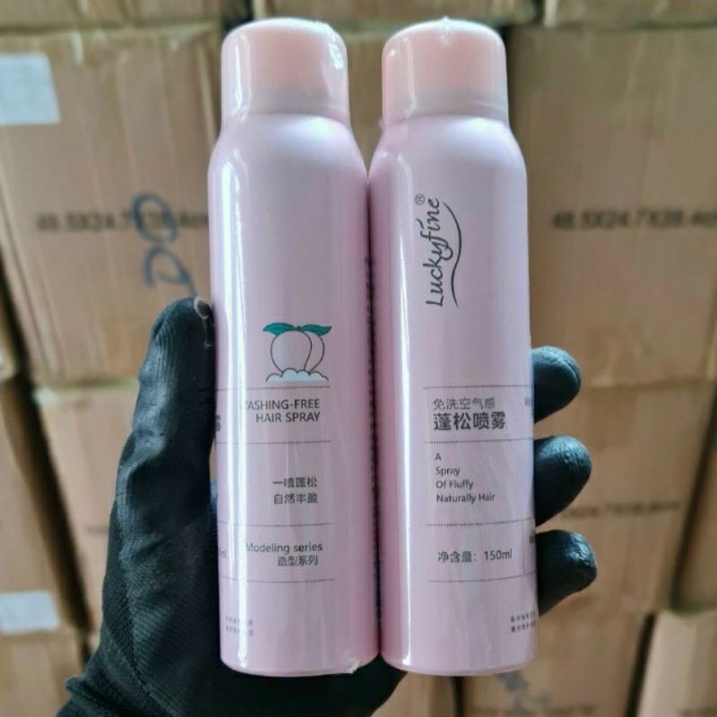 Dầu Gội Khô Hương Đào Xịt Tóc Khô Bồng Bềnh Tức Thì - Gội khô màu hồng chai mới quả đào Luckyfine Nội Địa Trung