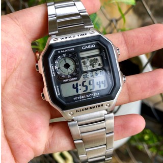 Đồng hồ nam to Casio AE1200 bản thép HYMA shop
