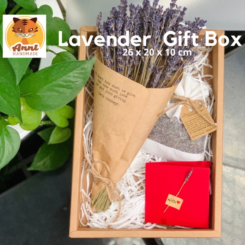 Quà tặng bạn gái, quà tặng sinh nhật, quà tặng hoa khô handmade Lavender Gift Box (Hộp draft cao cấp)