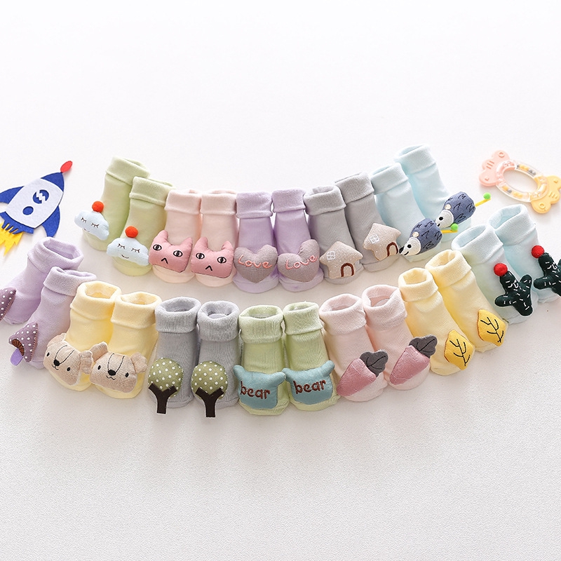 Vớ cotton chống trượt xinh xắn thời trang cho trẻ em