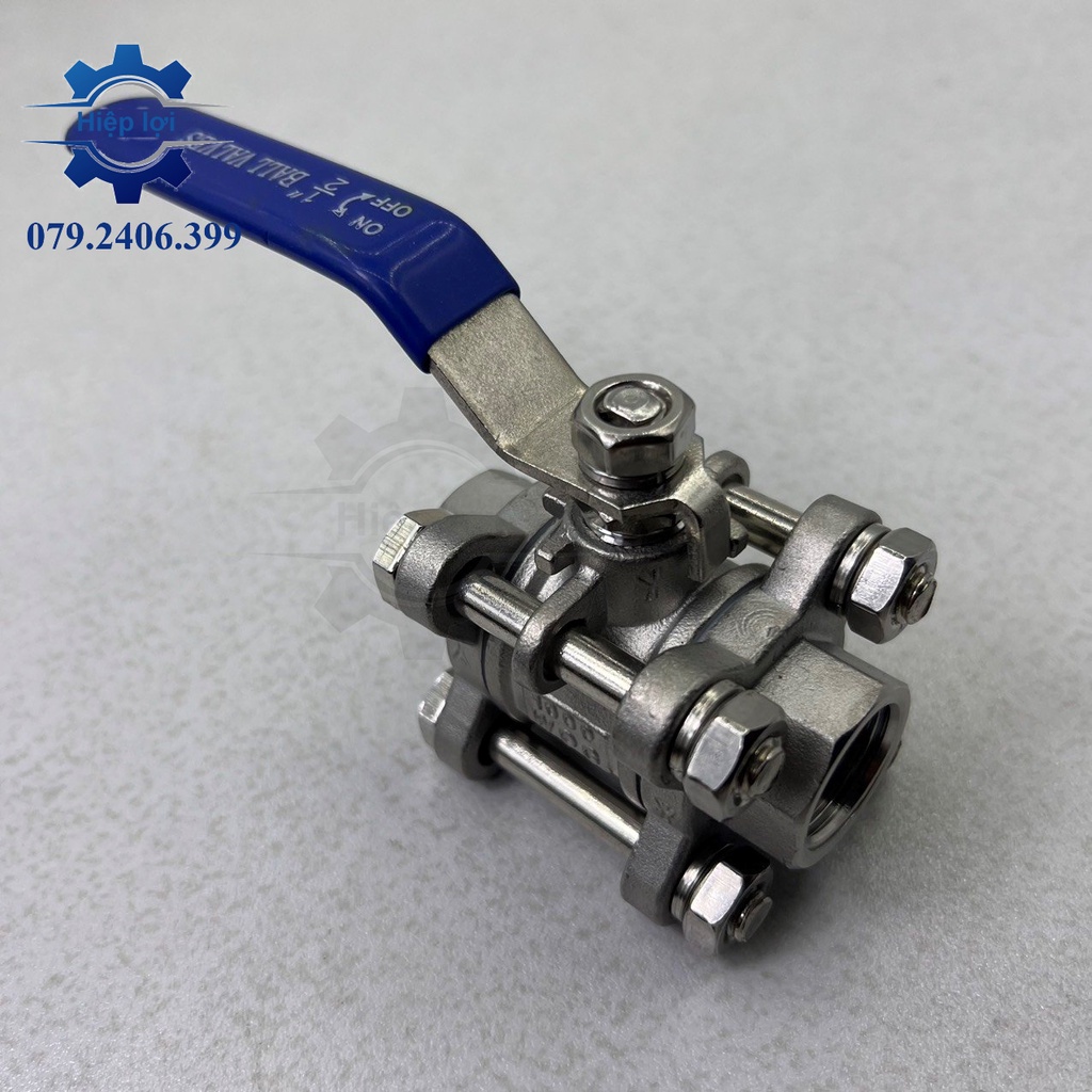 Van bi inox 3 thân gạt tay - Van khóa bi inox gạt tay 3 thân