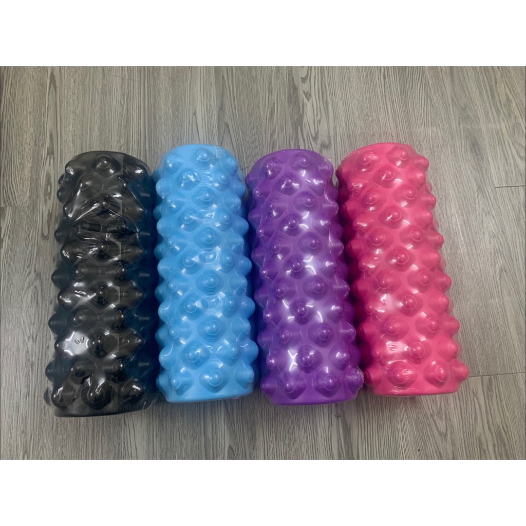Con Lăn Massage Yoga Chân, Tay, Lưng Foam Roller 45 cm x13 cm Gai Nhọn, Ống Lăn Giãn Cơ YO16