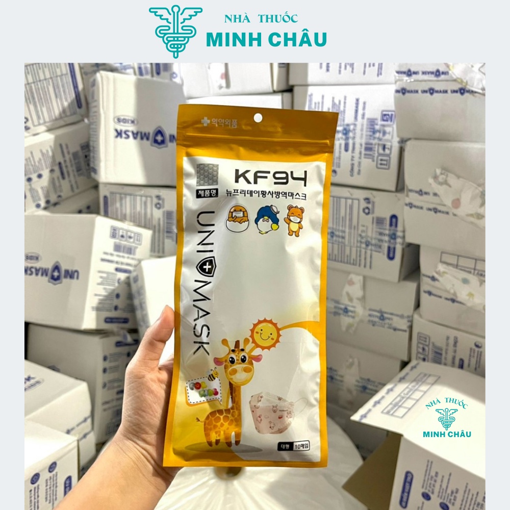 300 chiếc khẩu trang trẻ em KF94 UNI MASK giúp bé kháng khuẩn, chống bụi mịn cao cấp KID2 .