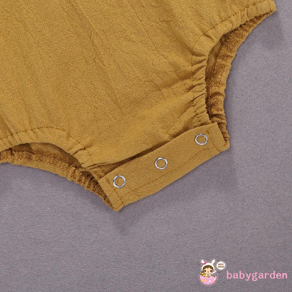 Áo liền quần cổ bèo dài tay dành cho bé gái từ 0-24 tháng tuổi