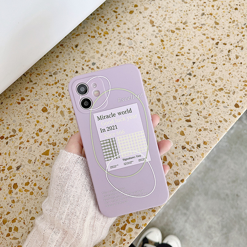 Ốp lưng iphone ốp Điện Thoại Dẻo Màu Tím Chống Rơi Vỡ Thiết Kế Đơn Giản Thời Trang Cho iPhone 11ProMax 2021 12 6 7 8Plus Xr