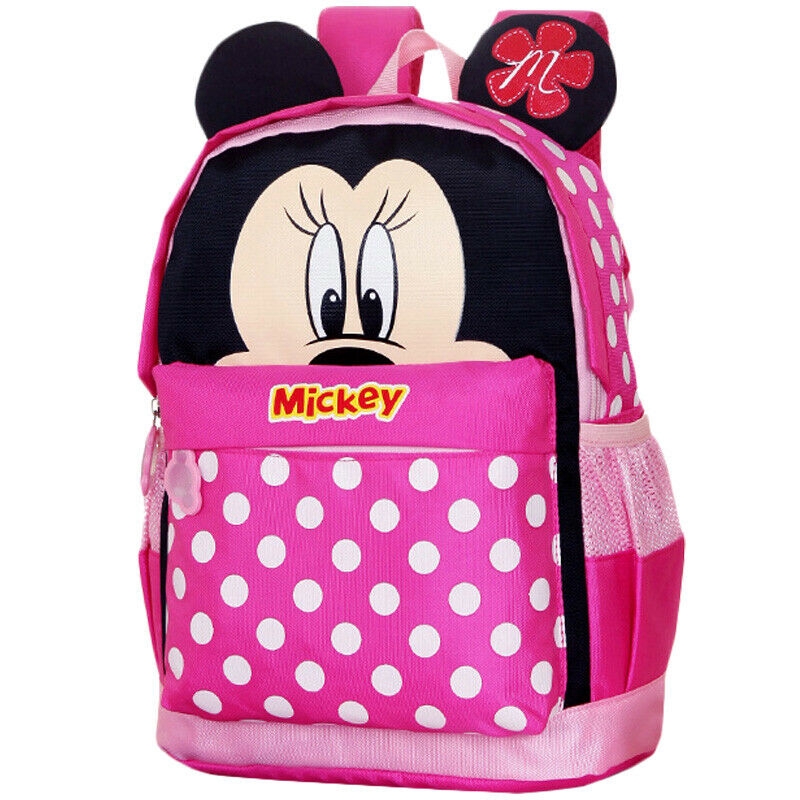 Mickey School Bag for Kids Boys Girls Cartoon Book Zipper High Capacity
