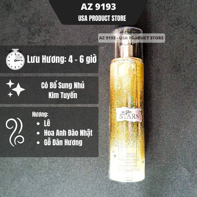 [Hàng Mỹ] Xịt Thơm Toàn Thân Bath And Body Work BBW Bath And Body Works  236ml - Dưởng Ẩm Cơ Thể, Lưu Hương- AZ 9193