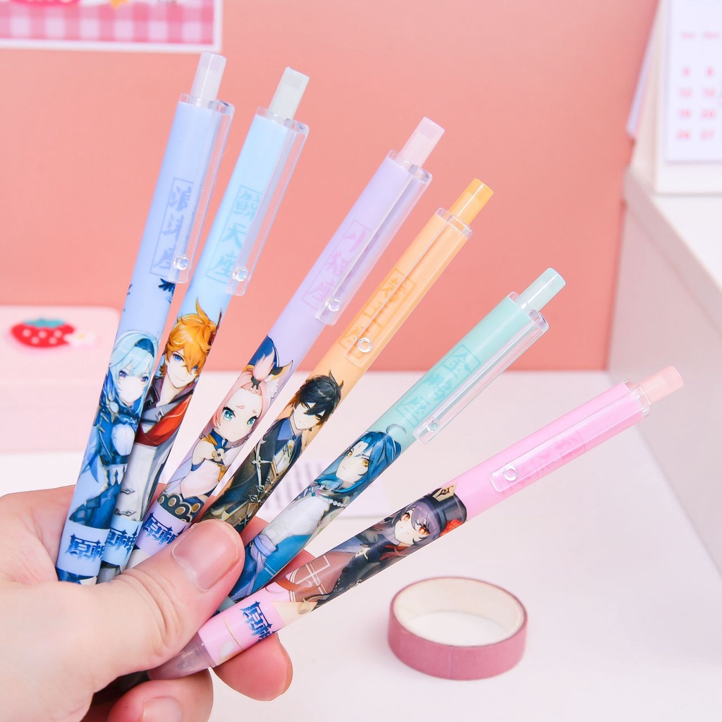 Bút Mực Nước Dạng Nhấn In Hình Cô Gái anime 0a9r KKR7