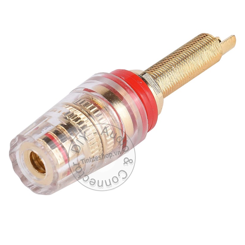Cọc loa Trạm loa bắp chuối cỡ lớn chuôi dài 4 chiếc - Long Thread 4mm Banana Speaker Terminal Binding Post Hard Copper
