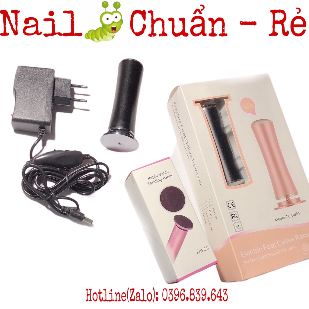 Máy Chà Gót Chân, Tẩy Tế Bào Chết Chuyên Dụng Cho Tiệm Nail - Spa Tặng kèm 60 Miếng Chà