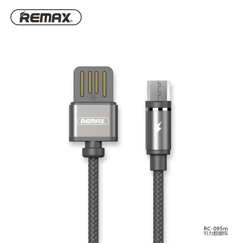 Cáp Sạc Từ Nam Châm Remax RC-095m Micro USB Android Dây Dù Chống ĐứtCó Đèn LED Chính HãngBảo Hành Toàn Quốc