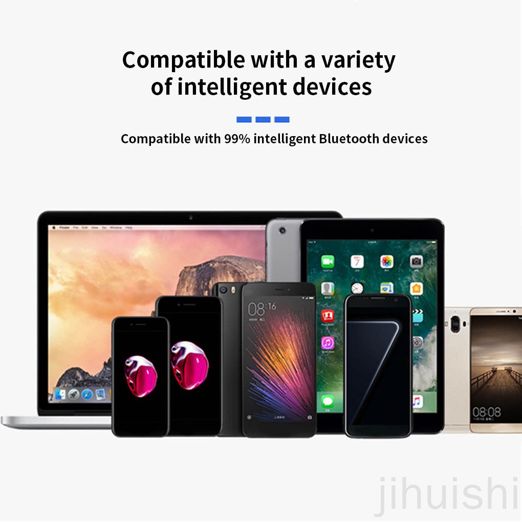Wireless Bluetooth 5.0 Ear Phone Handsfree In-ear Earphone Sport Fitness Stereo Headset, Black_jihuishi