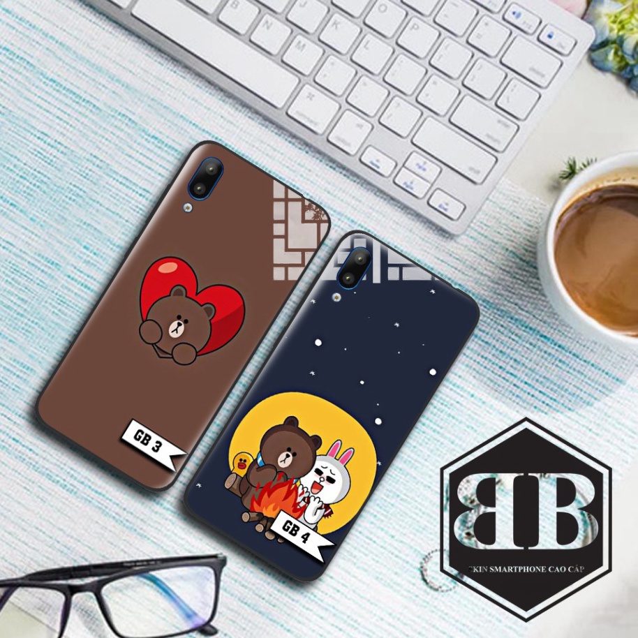 Ốp lưng kính cường lực Vsmart Star hình Gấu Brown xinh xinh