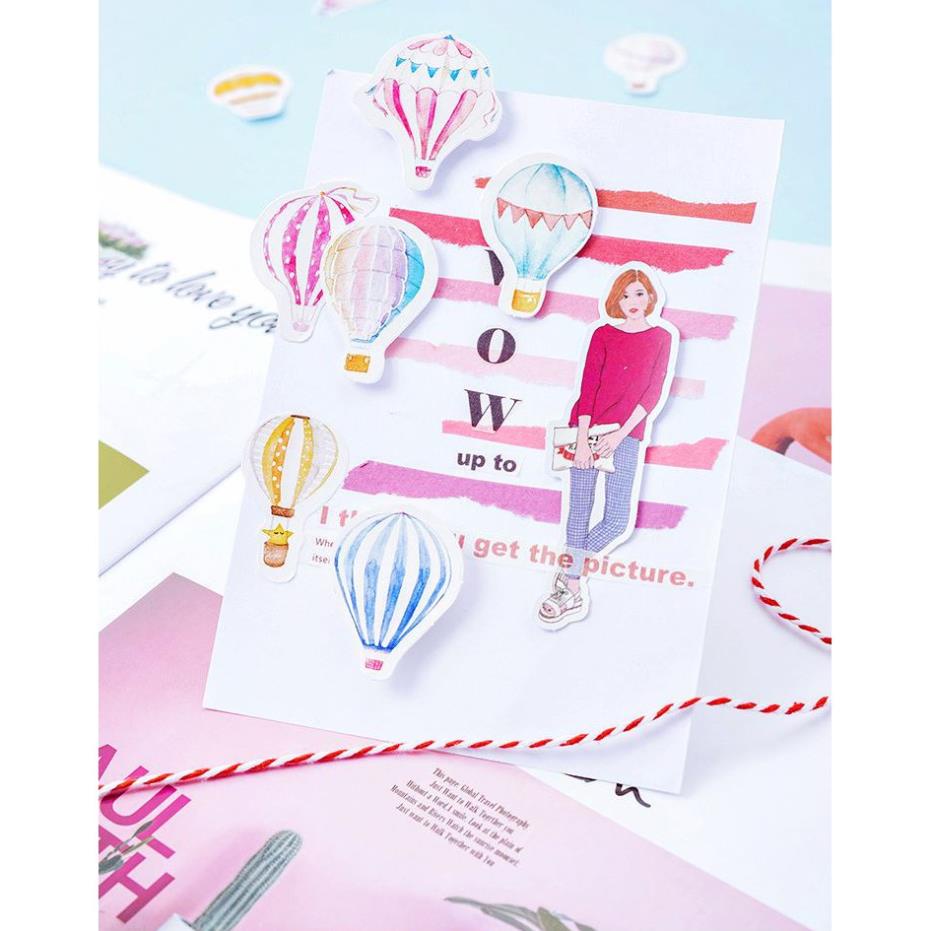 Bộ 46 Sticker Hàn Quốc hình Khinh Khí Cầu dán trang trí E31