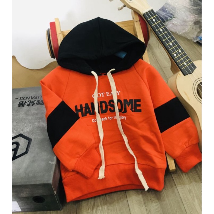 Áo Hoodie/ Áo Liền Mũ Thu Đông Cho Bé Trai Chất Da Cá Quảng Châu Phong Cách Hiphop Thể Thao (6-14kg)