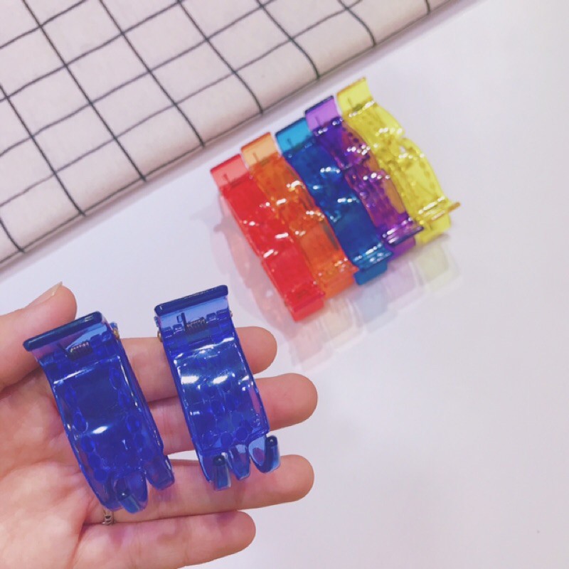 ( Bán Sỉ ) vỉ 12 kẹp càng cua loại 3 răng sắc màu