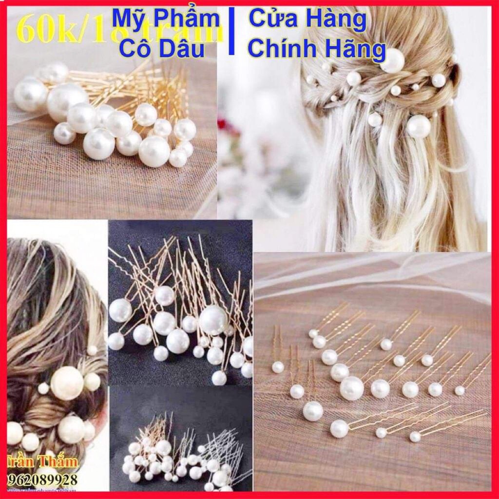 Sét Trâm Cài Hạt Trai ( 18 cái )
