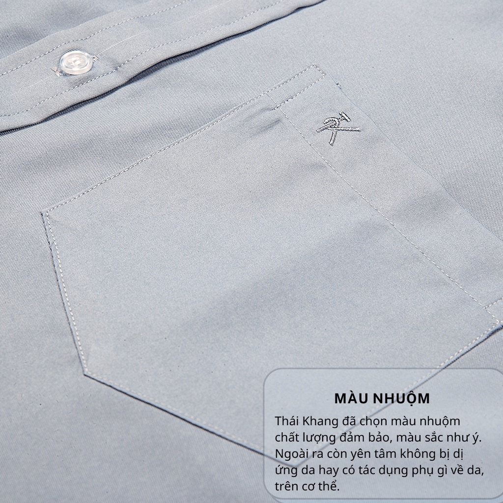Áo sơ mi nam dài tay cao cấp Thái Khang vải lụa xuất khẩu mềm mịn co dãn nhẹ AHOP21