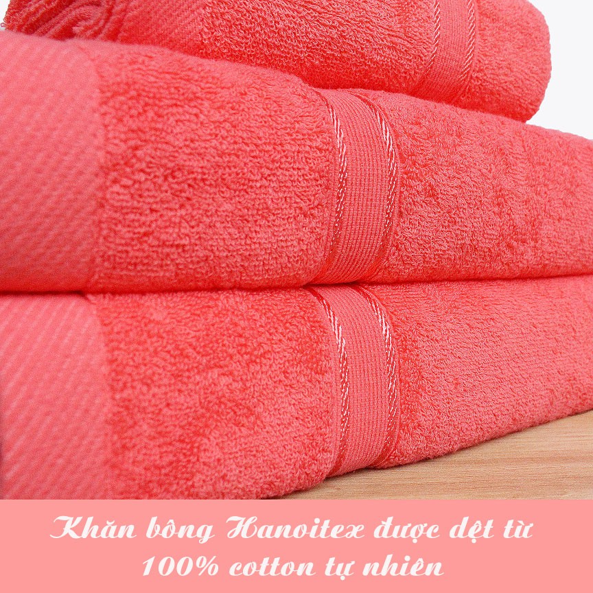 Khăn tắm cao cấp 100% cotton Combo 3 chiếc dày dặn mềm mại thấm hút cực tốt_Khăn mặt Hanoitex