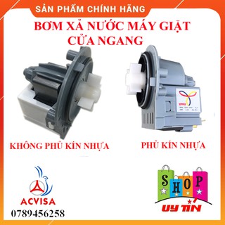 Bơm xả nước MG bắt vít nhựa phủ kín/ không phủ kín; 3 ngấn/ 8 ngấn cài; cổ xả bên trái/ bên phải; LG cửa ngang