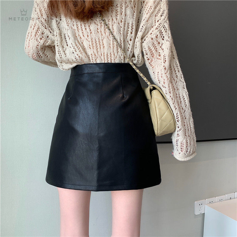 Chân váy da PU chữ A thời trang Hàn Quốc cho nữ | BigBuy360 - bigbuy360.vn