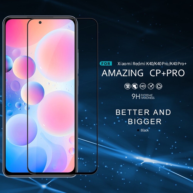 Kính cường lực Nillkin Full màn hình Xiaomi Redmi K40 - K40 Pro - K40 Gaming - Poco  F3 CP+ Pro xịn nhất