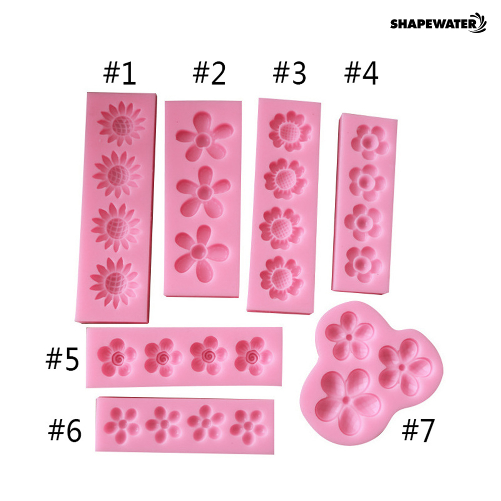 Khuôn Silicon Làm Bánh / Xà Phòng / Đất Sét Hình Hoa Dễ Thương DIY