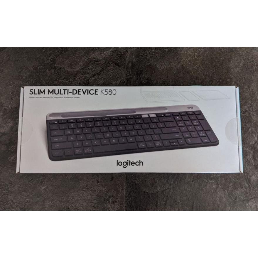 Bàn phím không dây bluetooth Logitech K580 Slim Multi device - Kết nối đa thiết bị, bluetooth, USB Unifying - Chính hãng