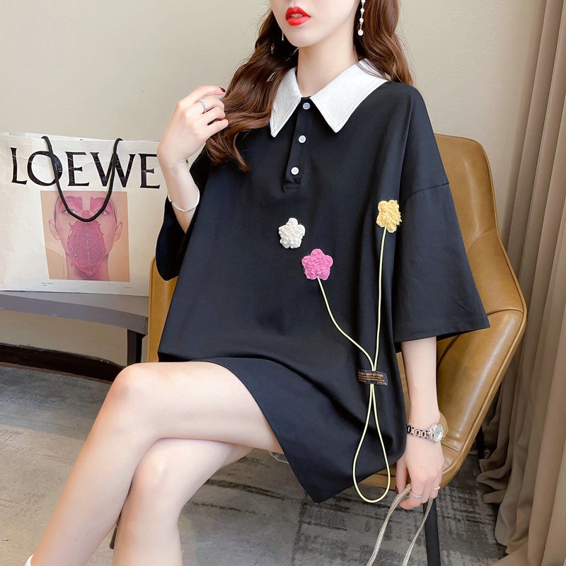 Áo polo Ngắn Tay Thêu Hoa Thời Trang Mùa Hè Dành Cho Nữ