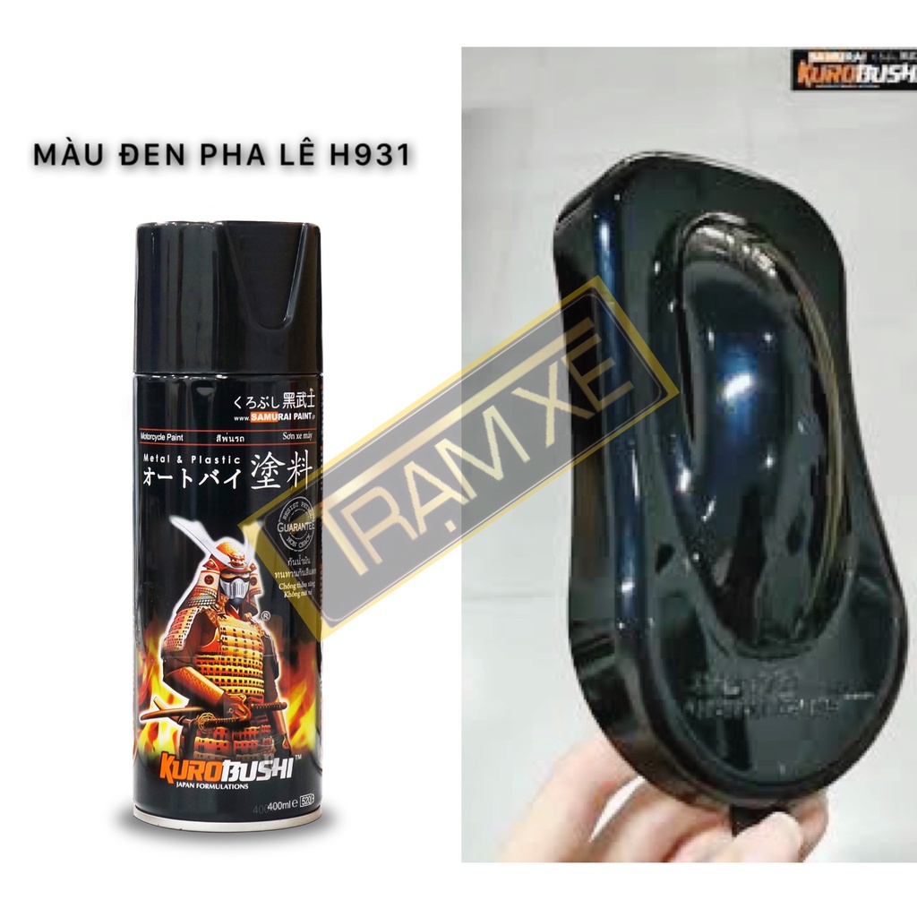 Sơn Xịt Samurai Màu Đen Pha Lê Xanh H931