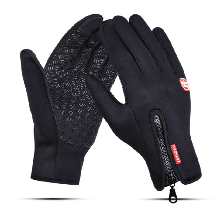 Găng tay nam mùa đông cảm ứng điện thoại, chống nước, lót lông cực ấm - mẫu HOT (màu đen)găng tay