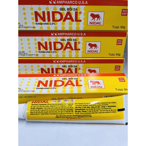 KEM BÔI DA HỖ TRỠ GIẢM ĐAU NHỨC NIDAL TUÝP 30G