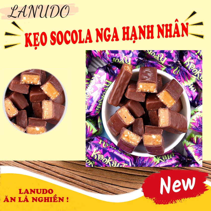 Kẹo nga Tím Krokant Socola Hạnh Nhân Nga loại 1kg