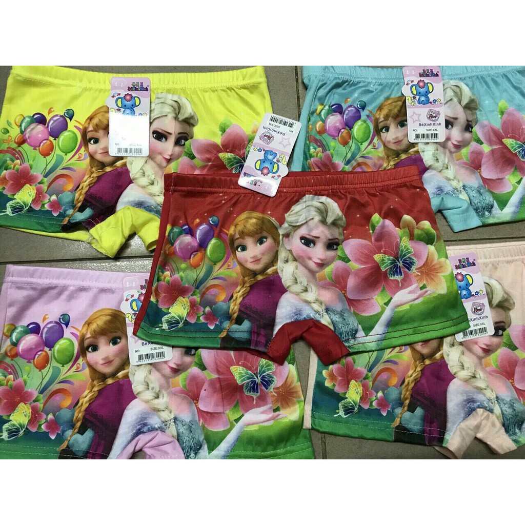 Bộ 5 quần lót dạng đùi 3D Elsa cho bé gái - Quần chíp đùi Elsa cực dễ thương cho bé gái