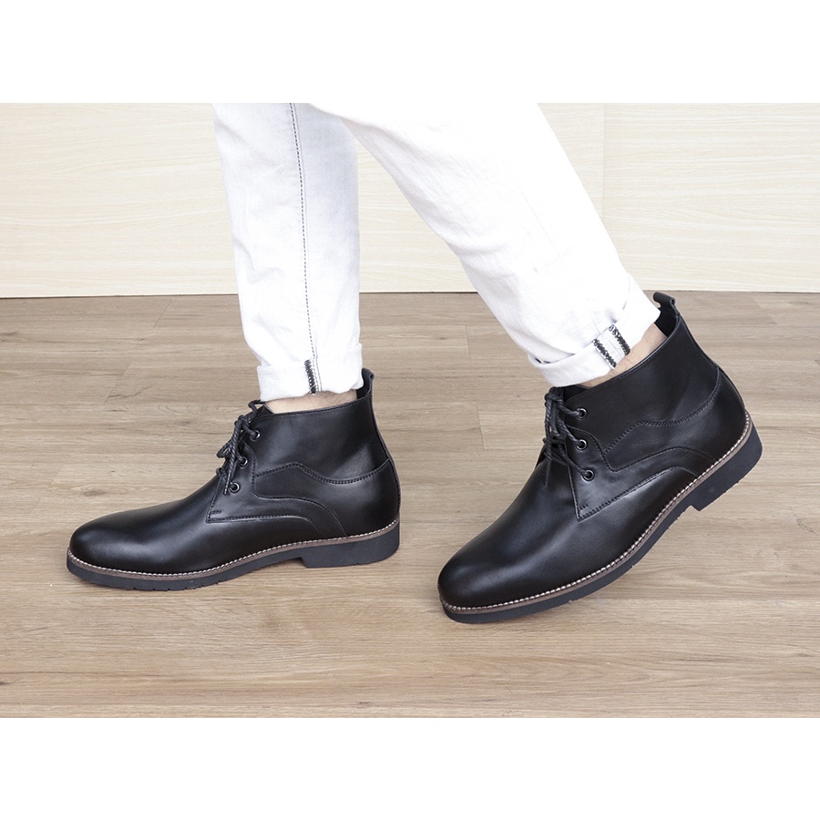 GIÀY BOOTS NAM SIÊU NHẸ T&TRA TĂNG CAO 7CM – S1078 ĐEN- DA BÒ THẬT 100% | BigBuy360 - bigbuy360.vn
