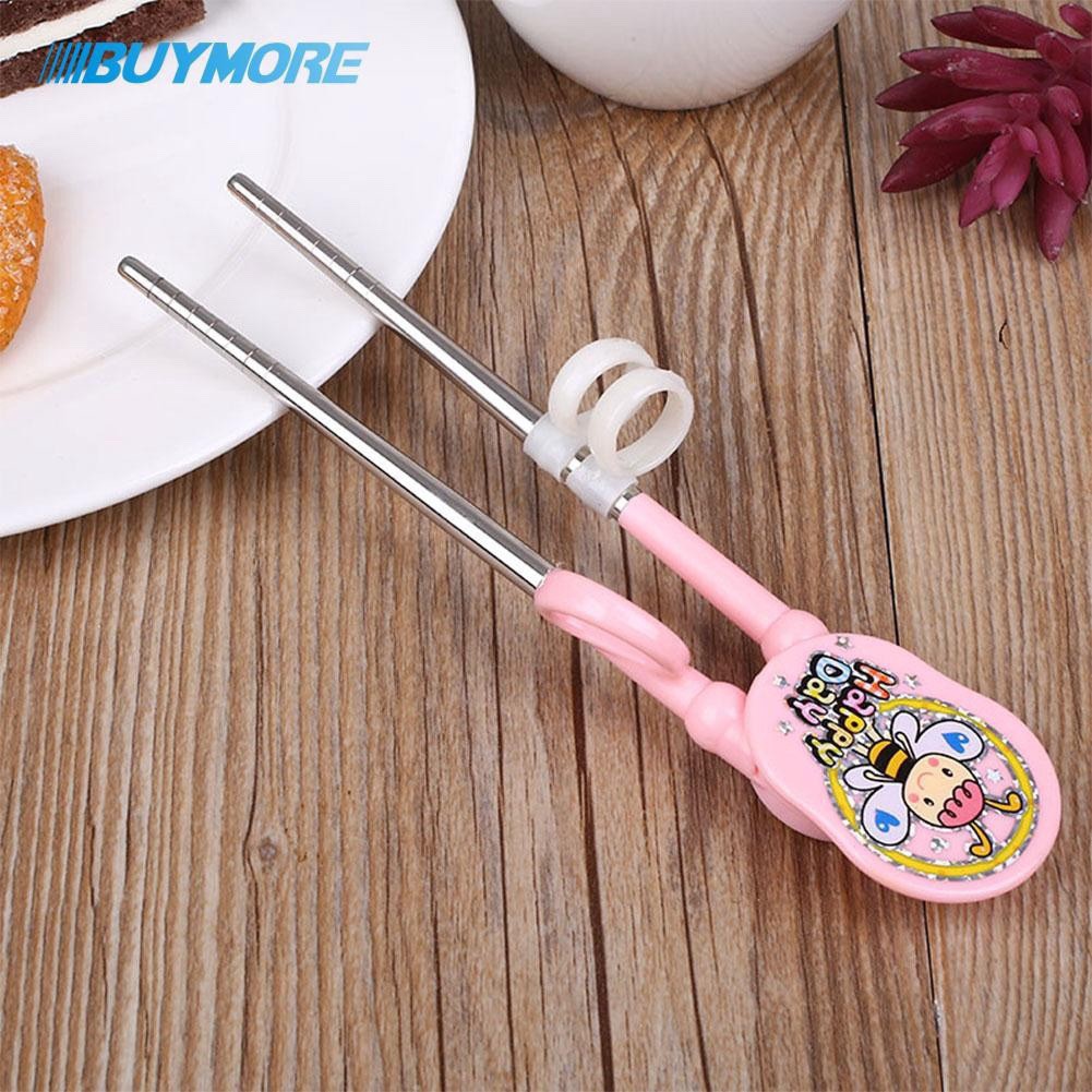 Đũa tập ăn inox xỏ ngón Happy Day cho bé