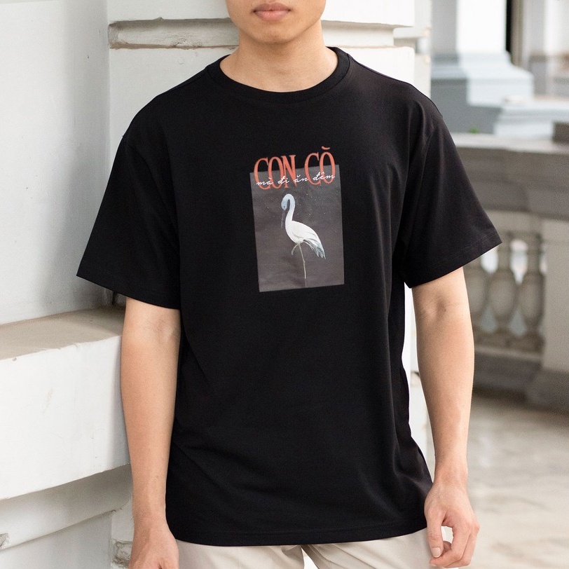 Áo thun unisex In thủ công cao cấp hình CON CÒ form basic 100% cotton premium SOUL OF A NATION