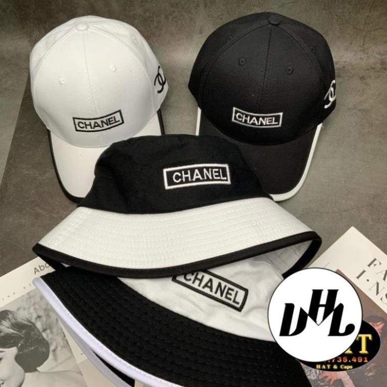 Combo Mũ Phối Trắng Đen Thêu Mạc Chữ Nhật CNEL Thời Trang Unisex