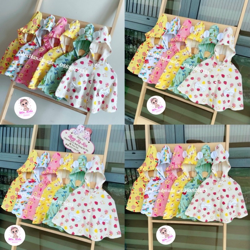 Áo Chống Nắng Cho Bé, Áo Choàng Chống Nắng Cho Bé, Áo Choàng Cánh Dơi Chống Nắng cho bé chất cotton size từ 5-17kg