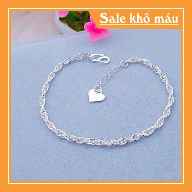 Gía xưởng Lắc tay họng xoắn chuẩn bạc ta không xỉn màu