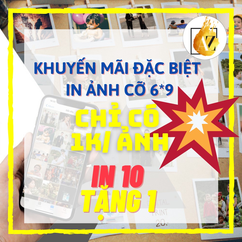 In ảnh 6x9 giá 1k (10 ảnh tăng 1)  Rửa ảnh từ điện thoại trên LAB FUJIFILM chuyên dụng cho hình ảnh chất lượng cao