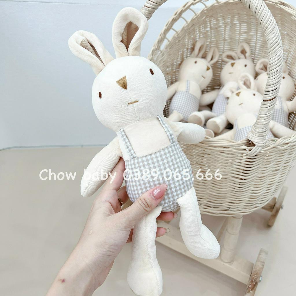 Thỏ bông yếm kẻ siêu xinh cho bé