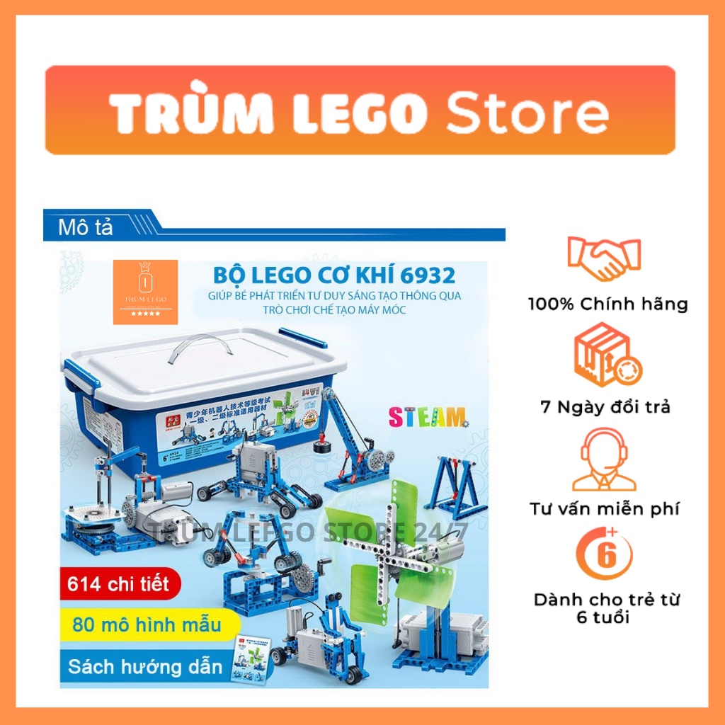 BỘ LEGO KỸ SƯ CƠ KHÍ 6932 TRÙM LEGO STORE LEGO TECHNIC 6932 ĐỒ CHƠI GIÁO DỤC LẮP RÁP ROBOT
