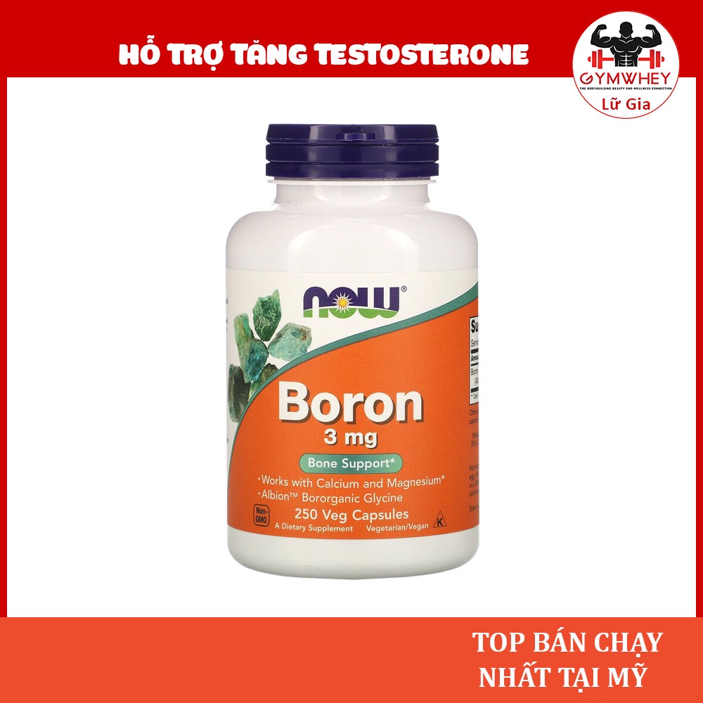 BORON Viên Uống Tăng Cường Sức Khỏe Nam Giới, Tăng Testosteron Now Boron 3mg