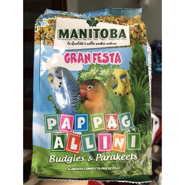 500gr Cám hạt Manitoba GRAN FESTA cho vẹt nhỏ, trung( yến phụng, lovebird..) nhập nguyên gói.
