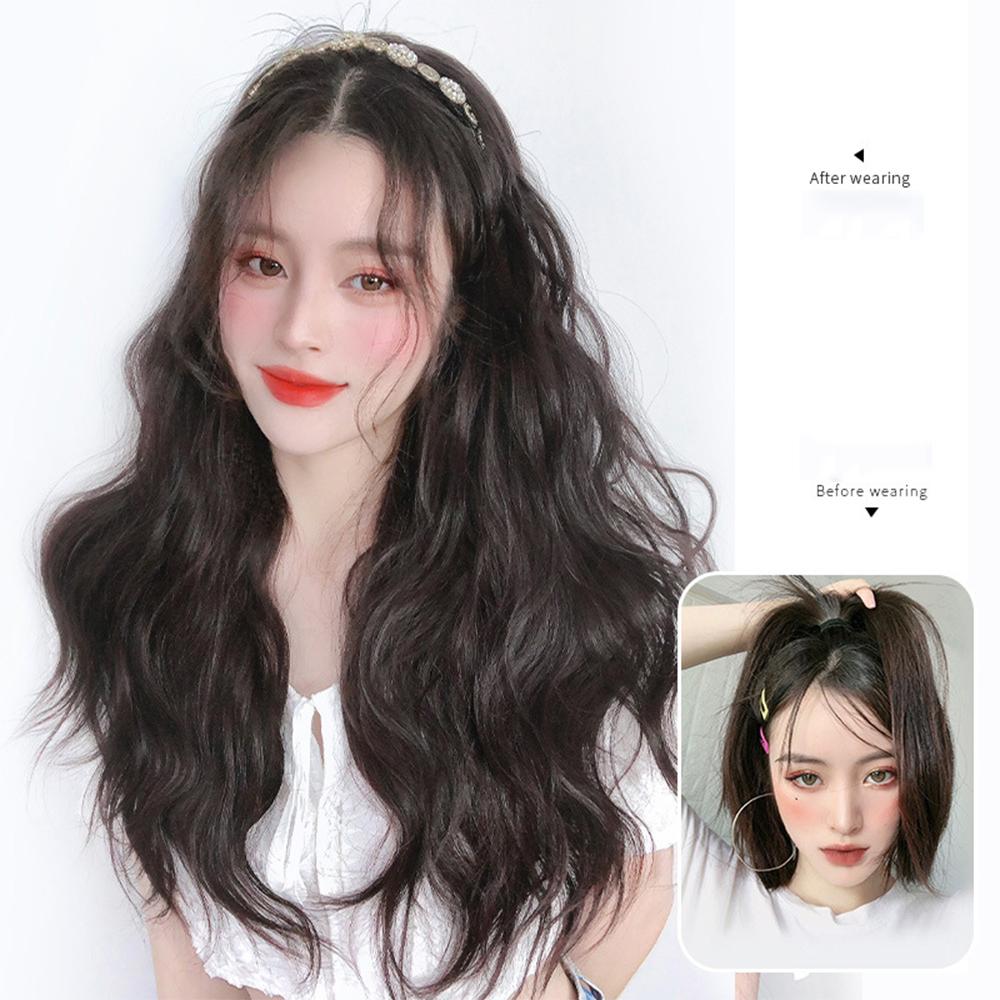 Tóc Giả Nữ Xoăn Dài Màu Nâu Tự Nhiên